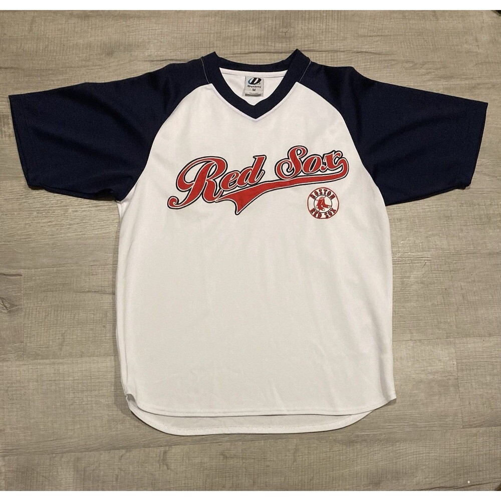 Boston Red Sox Baseball Jersey Shirt Mens M Short Sleeve V Neck Dynasty